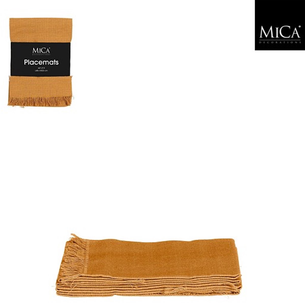 Mica Decorations Villia placemat oker 4 stuks - L48 x B33 cm