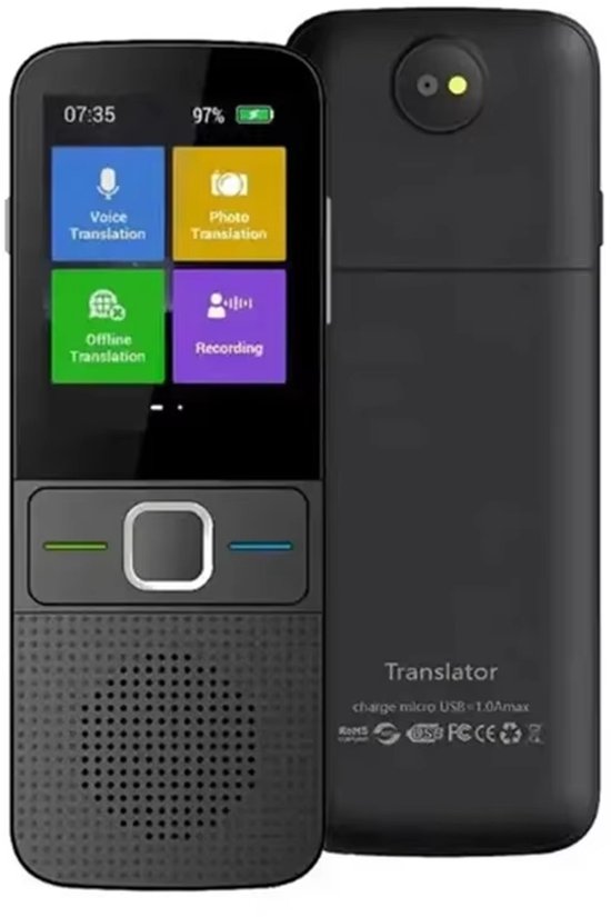 BALORS® Vertaalcomputer Draagbaar 137+ Talen Zwart