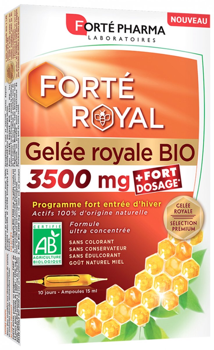 Forté Pharma Forté Royal Royal Jelly 3500 mg Organic 10 Ampullen