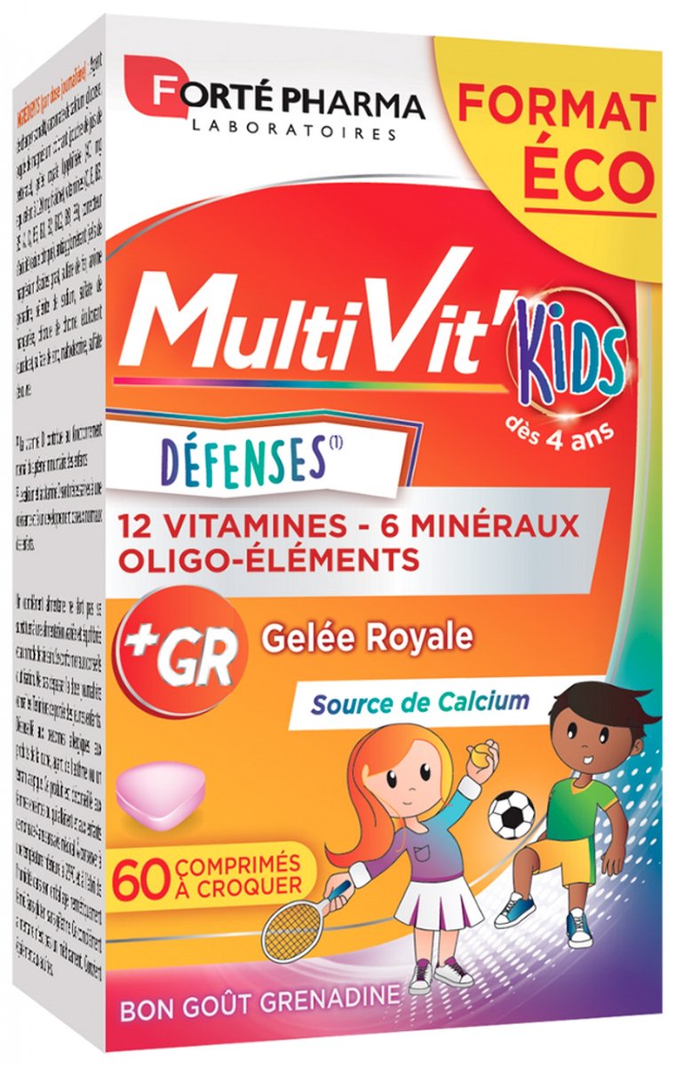 Forté Pharma MultiVit'Kids Défenses 60 Kauwtabletten