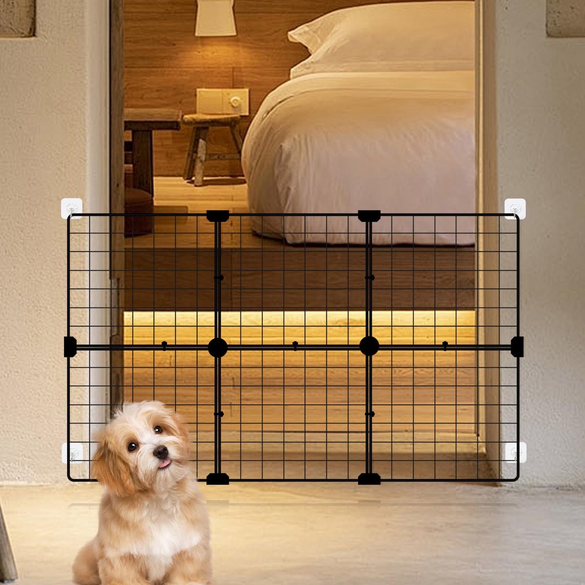 Ibenzoa® Veiligheidshek voor Huisdieren met Flexibele Montageopties voor Binnen en Buiten Gebruik