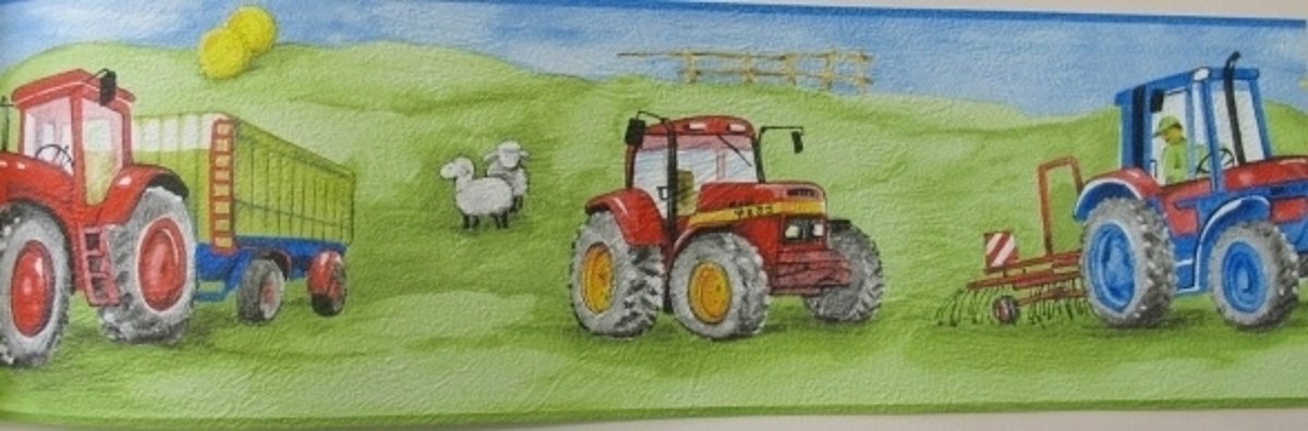 Tractoren boerderij behangrand 255409