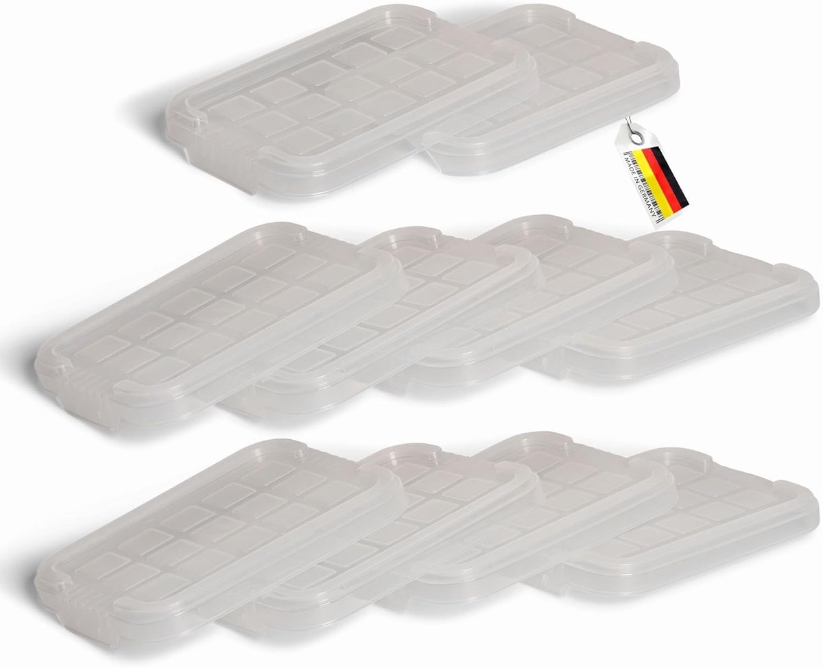 Novaliv 10x vervangende deksels 2 liter met clipsluiting 19x14 cm transparant