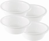 Novaliv Lot De 2 Bassins à Vaisselle Carrés 10,5 L - 34 X 34 Cm Blancs Sans BPA - Idéal Cuisine Camping Baignoire Bébé