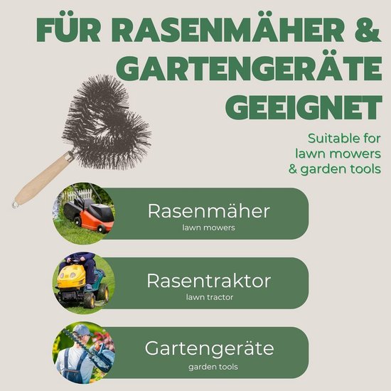 Novaliv borstel grasmaaierreiniger grasmaaierborstel 25cm grasmaaierborstel voor elektrische zitmaaiers & grasmaaiers evenals handborstels & heggenscharenreinigers geschikt van Novaliv — afbeelding 2