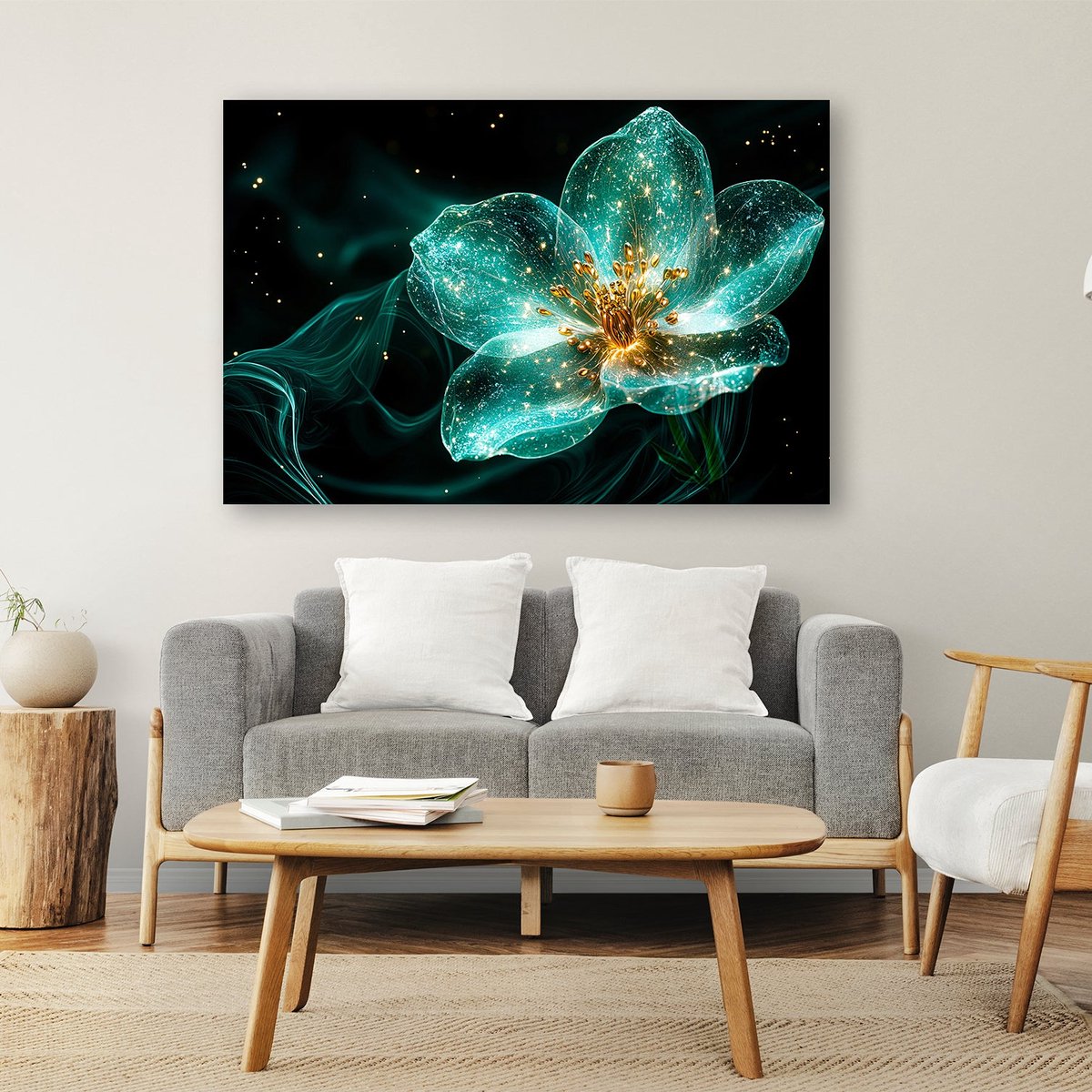 Tableau fleurs panoramique en toile imprimée - Tableau moderne
