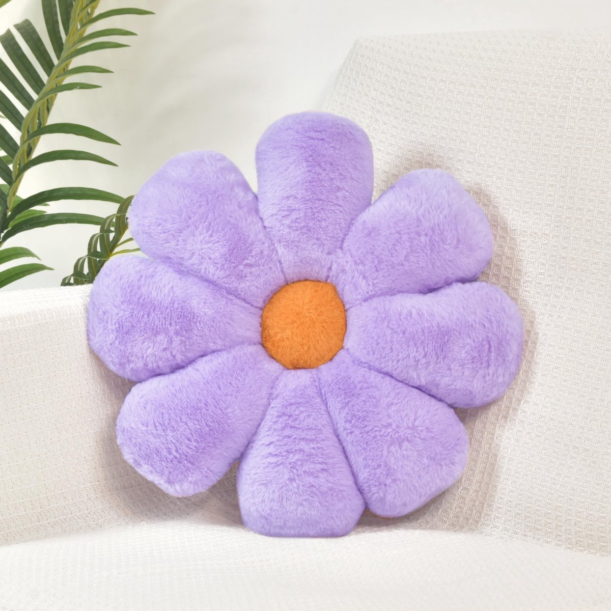 Ibenzoa Bloemvormig Decoratief Zitkussen voor Slaapkamer en Woonkamer – Schattig en Comfortabel, 38 cm, Lila paars