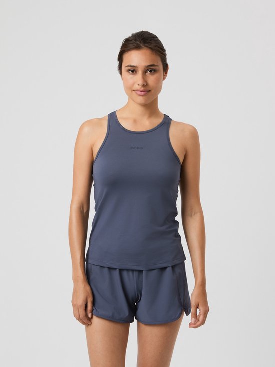 Foto: B rn borg racerback sporttop dames sportshirt zonder mouwen grijs gerecycled polyester maat m