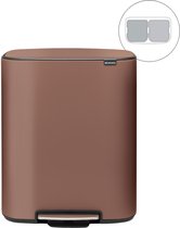 Brabantia Bo Prullenbak - 2 x 30 liter - Afvalscheiding - Satin Taupe