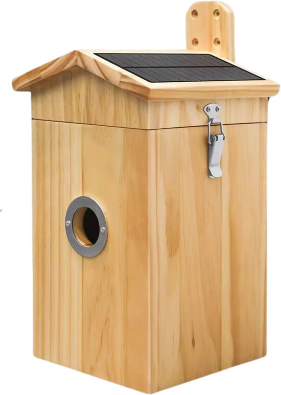 Vogelview Nestlife360 - Vogelhuisje met Camera - Hout - AI vogelherkenning - 1080p HD - Audio - Met zonnepaneel