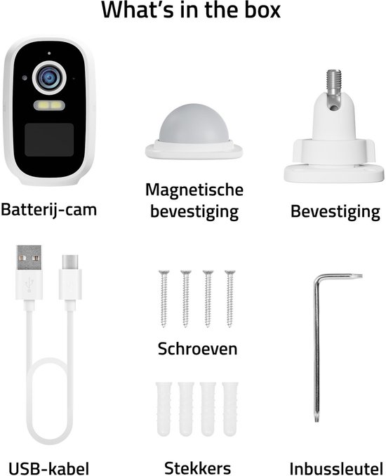 Hombli Batterij Beveiligingscamera 2K - Draadloos - Buiten & Binnen - Batterij - WiFi Bewakingscamera - Bewegingsdetectie & Gekleurd Nachtzicht - Wit van Hombli — afbeelding 5
