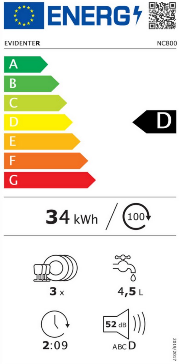 Evidenter ITDW25 - Mini vaatwasser - Vrijstaande vaatwasser - 4 Couverts - 7 Wasprogramma's - Incl. Bestekmandje — afbeelding 2