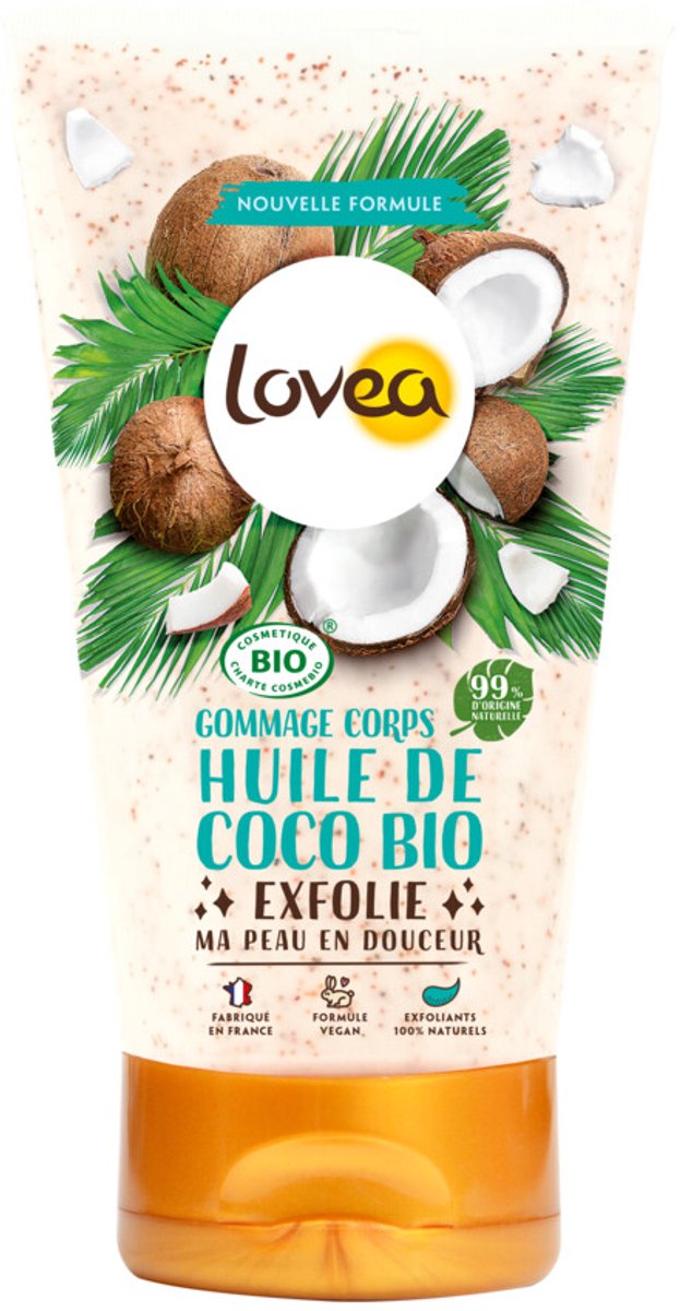 Lovea Biologische Body Scrub Kokos - 3 x 150 ml - Voordeelverpakking