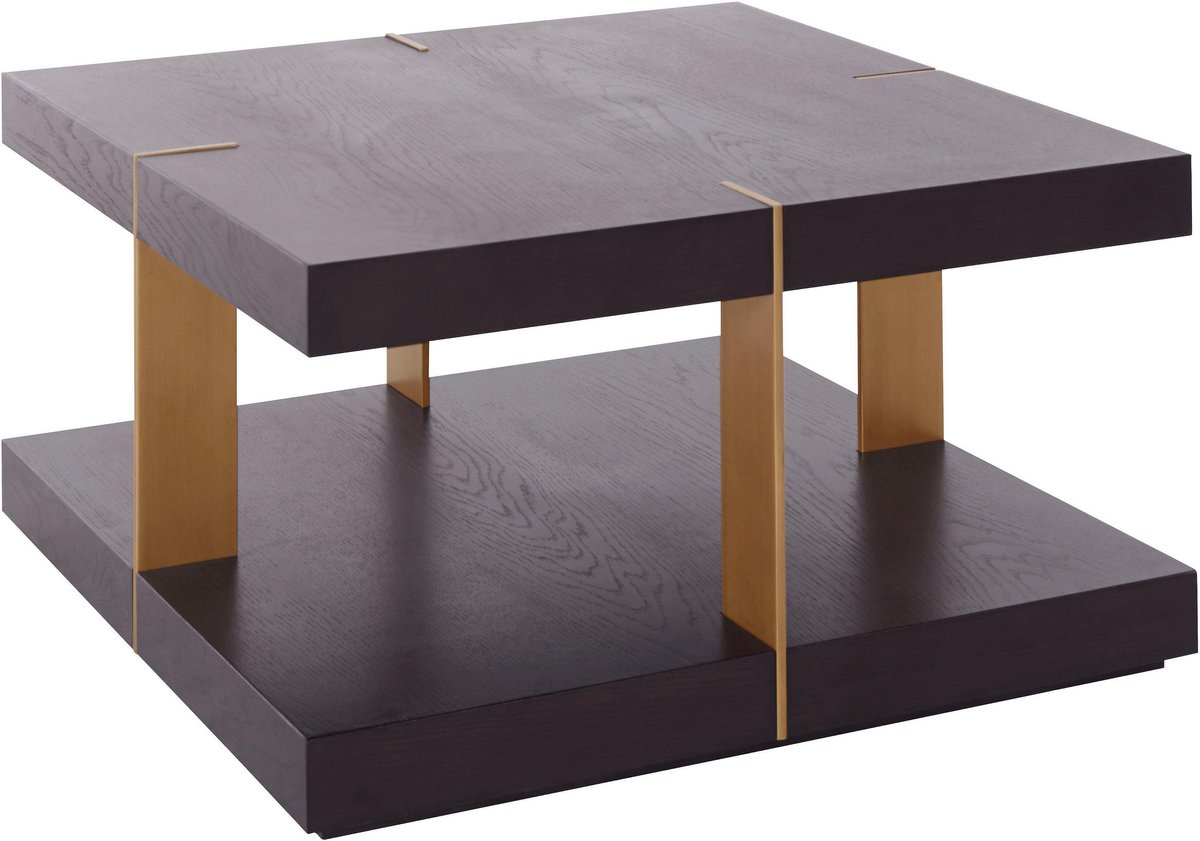 Notio Living Verrazano-Salontafel - 90 cm - Bruin/Messing