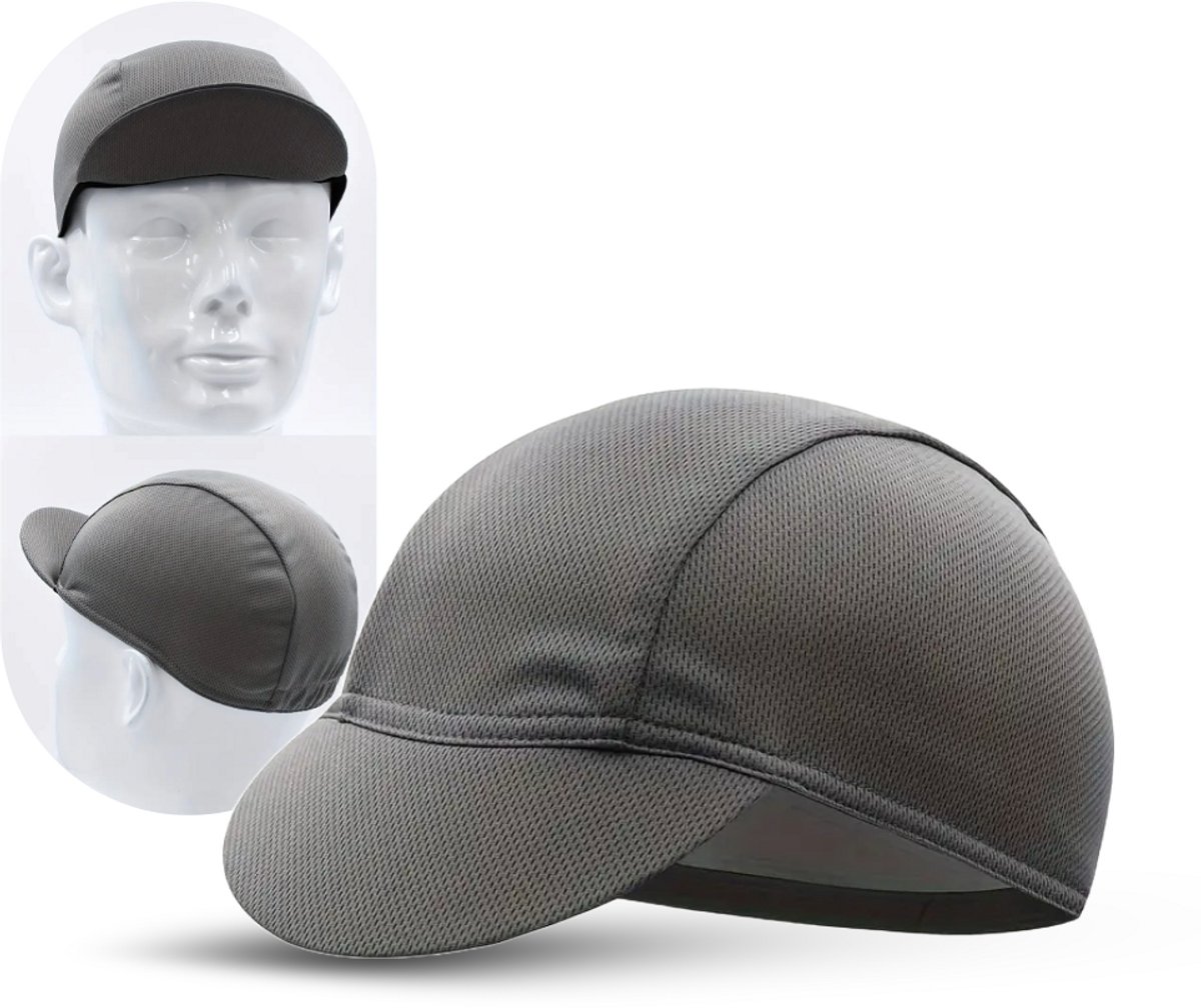 Wielerpet Fiets Cap – Ademend & Zweetabsorberend – Onder Fietshelm – Unisex – One Size – Grijs