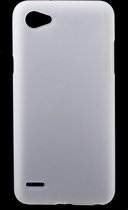 Shop4 - LG Q6 Hoesje - Zachte Back Case Mat Wit