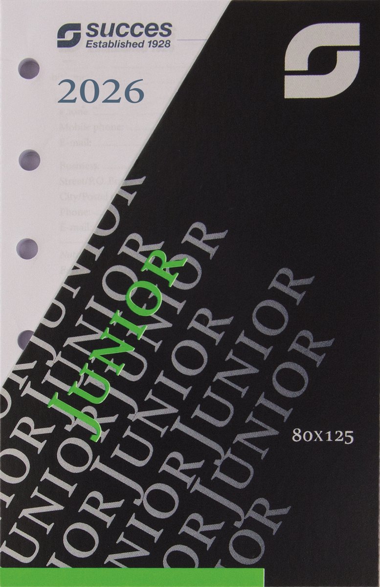 Succes Organizing Systems | Jaarinhoud | Losbladig | Junior | 7 dagen-2 pagina's | 4-talig | 2026 |