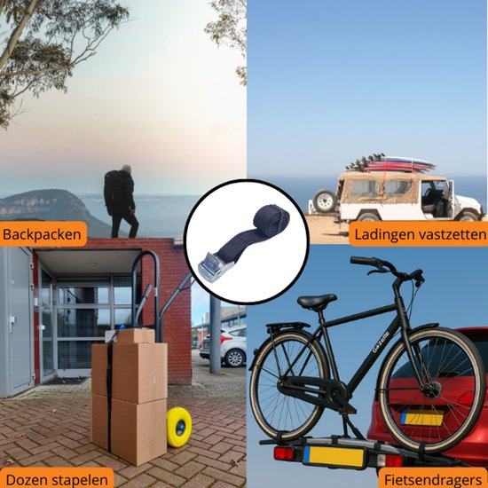 Sangles D'arrimage à Boucle à Came Avec Crochets Et Boucles Souples Integrees Sangles Darrimage Robustes Pour Moto Bateau Kayak Camion Remorque Moto Tout Terrain Voiture 3 M Resistance A