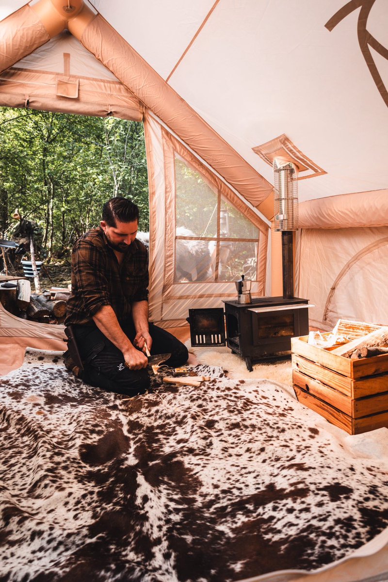 Opula Tents 3 - 100% opblaasbare glamping tent - Sand - 3 personen - 2 x 3 x 2,1 meter (lxbxh) - Doek 420D Oxford scheurvast Polyester - vloer dik PVC kuipzeil – foto 8