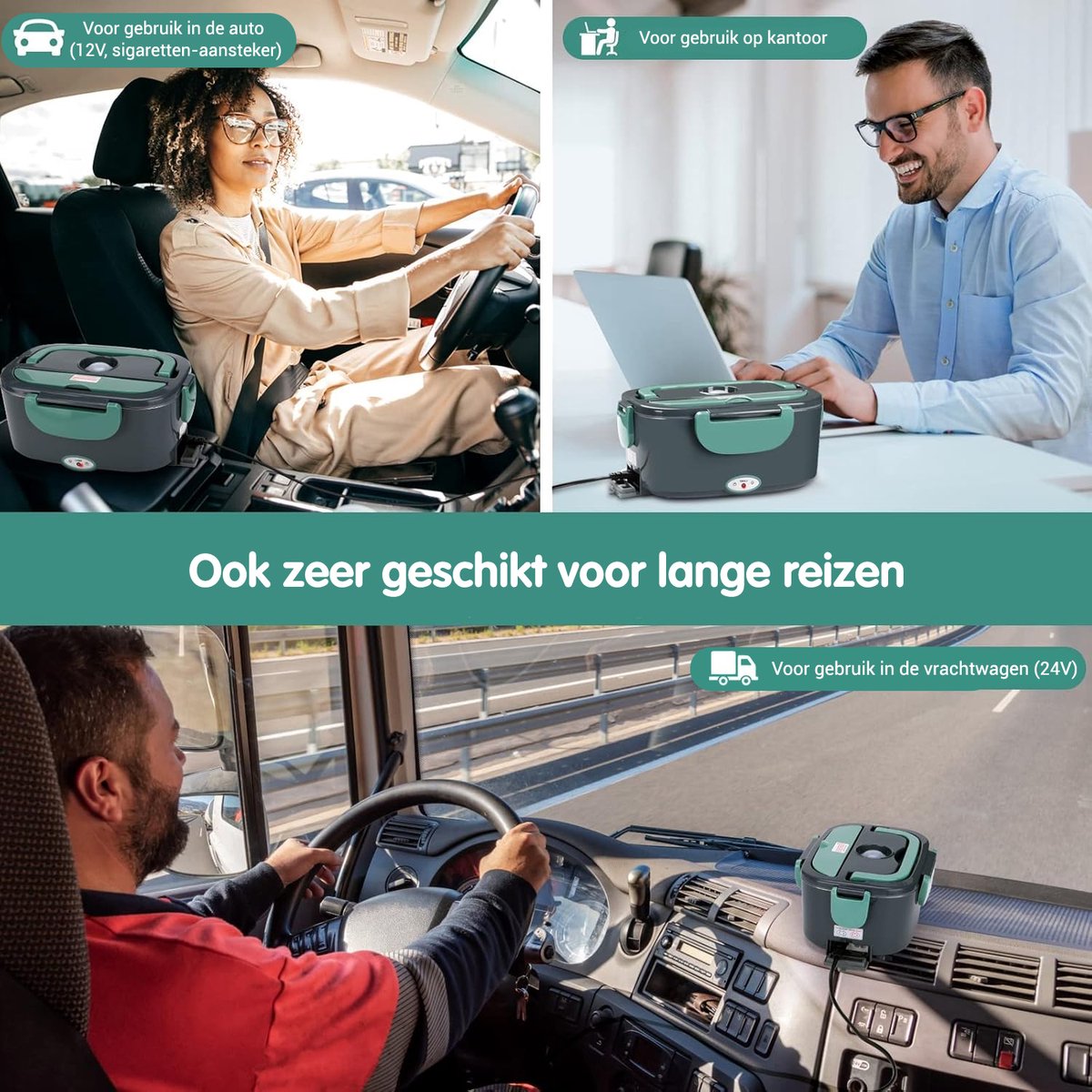 Elektrische Lunchbox - Elektrische Verwarmde Broodtrommel - Draagbare Lunchbox - Verwarmde Lunchbox - Elektrische Lunchbox met Compartimenten - Verwarmde Lunchtrommel - voor Warme Maaltijden - Inclusief 2 Lepels, Mes en Vork - 220 V — cadeau in Kookcadeaus - foto 5