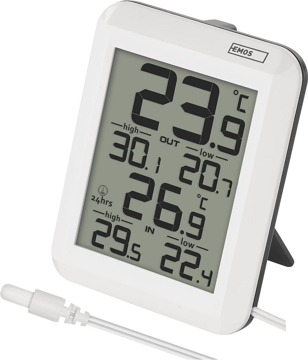 Digitale Thermometer Buitenthermometer met Draad en 24 Uur Geheugenfunctie °C/°F