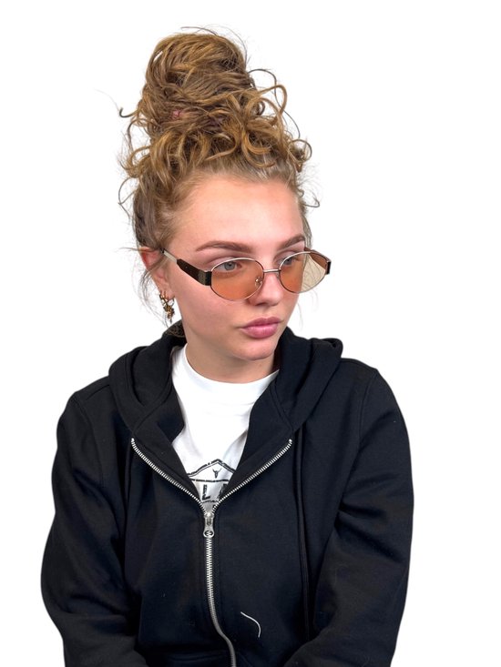 Retro Oval Zonnebril - Roze/Zilver - Metalen Frame - Fashion Favorite van Merkloos — afbeelding 3