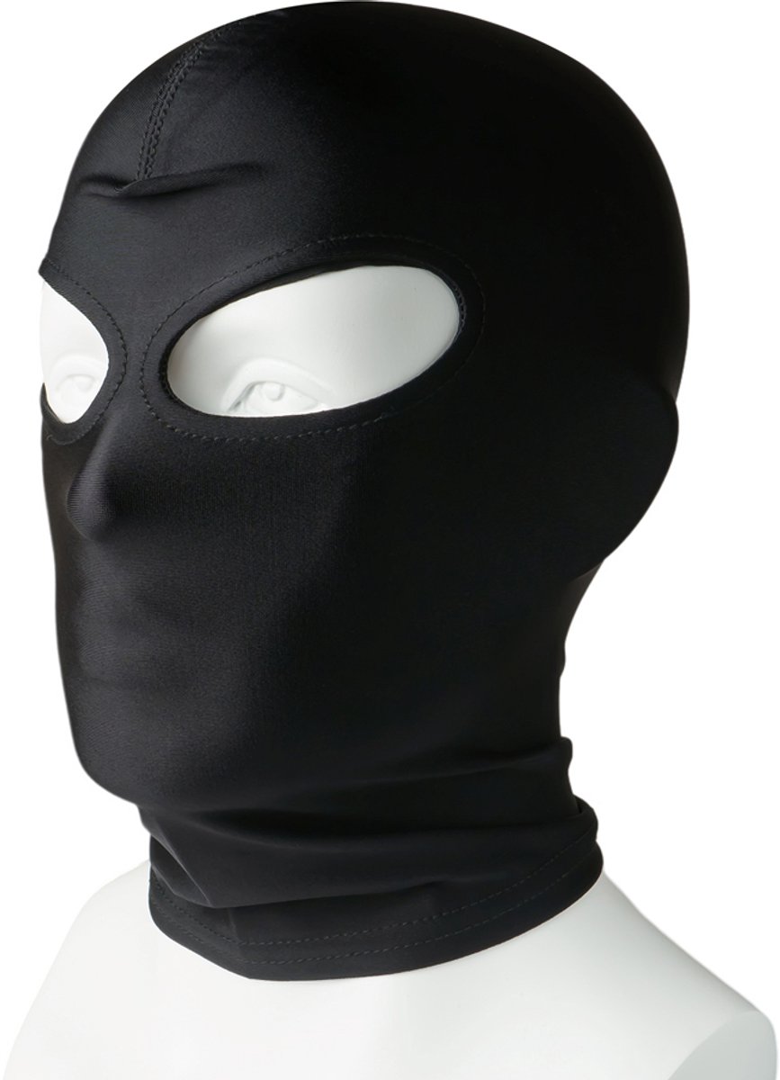 Fetish Masker met Oogopeningen Stretch – Zwarte Lycra BDSM Kap voor Rollenspel & Dominantie