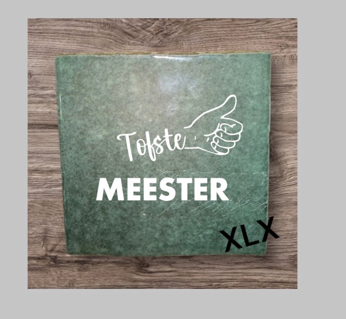 Tegeltje met tekst: Tofste Meester met gouden duimpje, Tegeltje met tekst, Bedankt meester, Bedankje, Spreuktegeltje, Schooljaar, Cadeau, XLX®