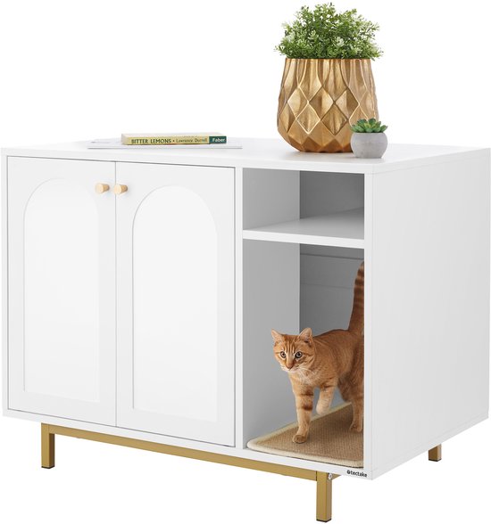 Relaxdays Katzenschrank für Katzentoilette, separate Trennwand, 2