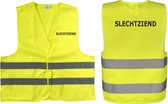 EIZOOK Veiligheidshesje-veiligheidsvest-SLECHTZIEND - BEDRUKT voor en achterzijde Geel
