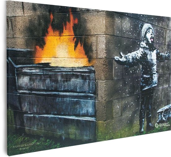 Banksy Graffiti - Season's Greetings - Impression sur toile Premium 64x90 cm - Décoration murale
