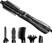 Zwarte Revamp multistyler met de roterende borstel en 5 andere stylingopzetstukken.