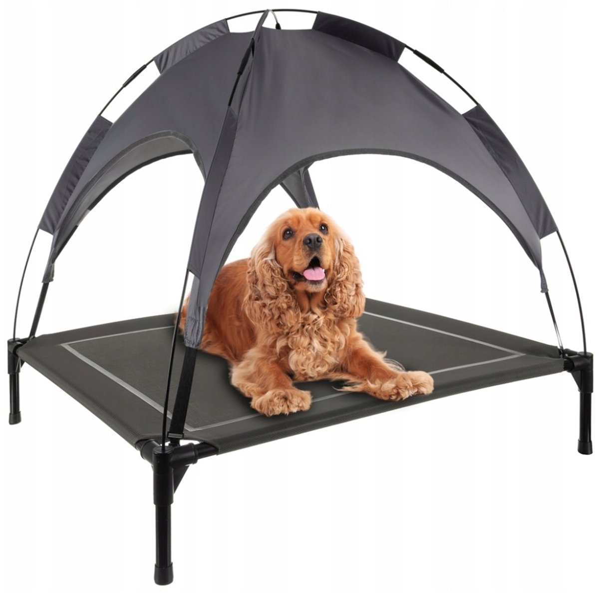 Ilso huisdieren bed met luifel - verhoogd - waterdicht - schaduw - verkoelend - hond - 90x90x80 CM