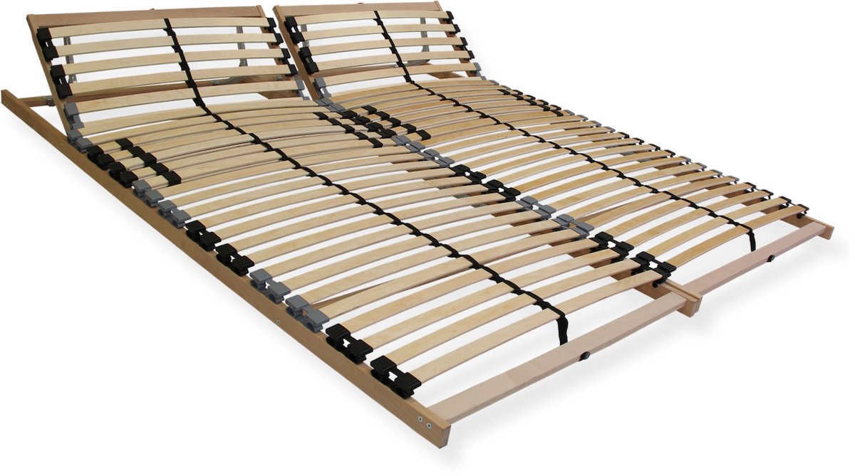 Sleepneo Lattenbodem 200x200 cm (2x 100x200) - verstelbaar hoofdbord - Sleepneo - bedbodem Bruin