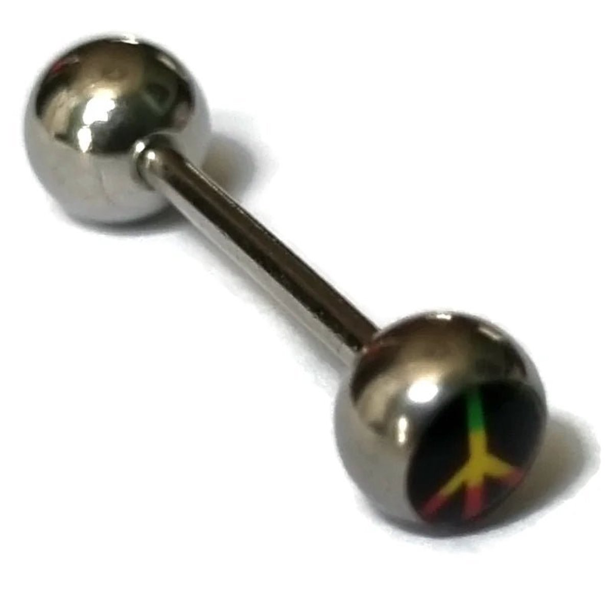 Aramat Jewels | Tongpiercings | Stalen Tongpiercing Vredesteken | | | |6mm | Staal | Volwassenen | Verkleurd niet