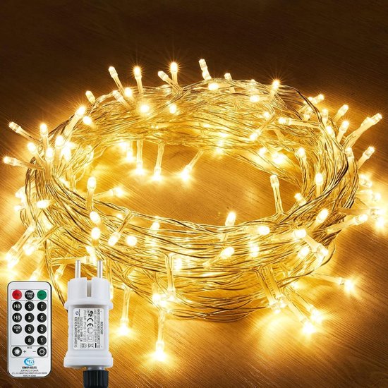 Led-kerstverlichting voor buiten/binnen, 5 mm, groene kabel, 8 modi, controller 31 V met geheugen, IP44 (roze, 5 m, 100 leds