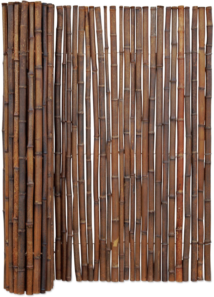 Bamboebaas® bamboemat Midi - B180 x H120 cm - Donkerbruin - Natuurlijke afscheiding - Schutting op rol - Duurzaam bamboe - Meer privacy - Tuin & balkon - Eenvoudige montage