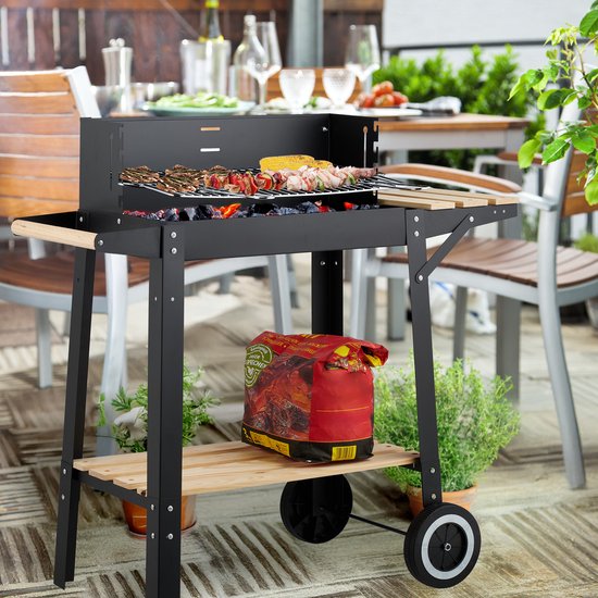 houtskoolbarbecue - met wielen - in hoogte verstelbaar rooster - windvanger van Central Park — afbeelding 5