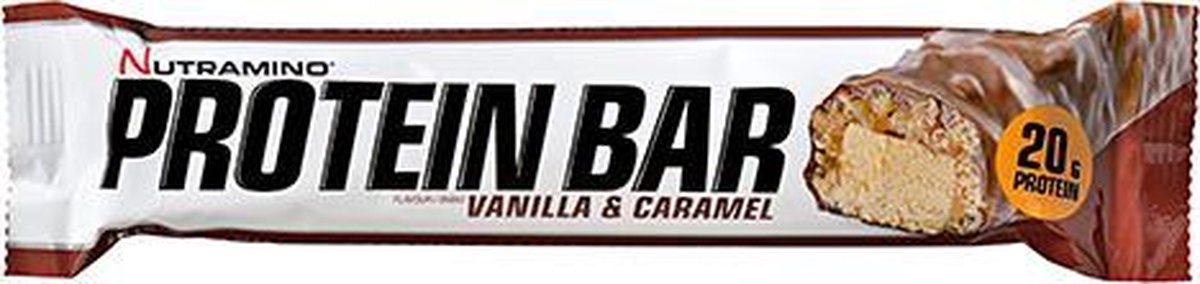 Goedkoopste Nutramino Protein Bar - Eiwitreep - Crispy Vanille & Caramel - 1 doos (12x64g