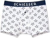 Schiesser - Jongens - Jongens Retro Boxershort Wit Met Sterren - Wit - 152