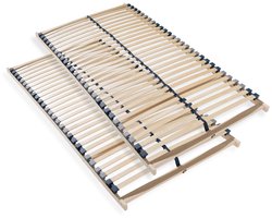 Lattenbodem 160x200 (2x 80x200) - 7 zones - Sleepneo - Beukenhouten Frame - Bedbodem