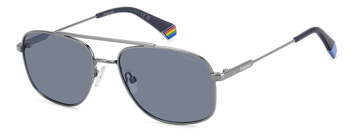 Polaroid Ruthenium Blue Classic Pilot Pilotenbril Lichtgewicht Zonnebril Gepolariseerde Piloten Bril