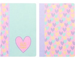 Kangaro schriften - B'LOG HEARTS - formaat A4 - met ruit 5mm - 2 stuks
