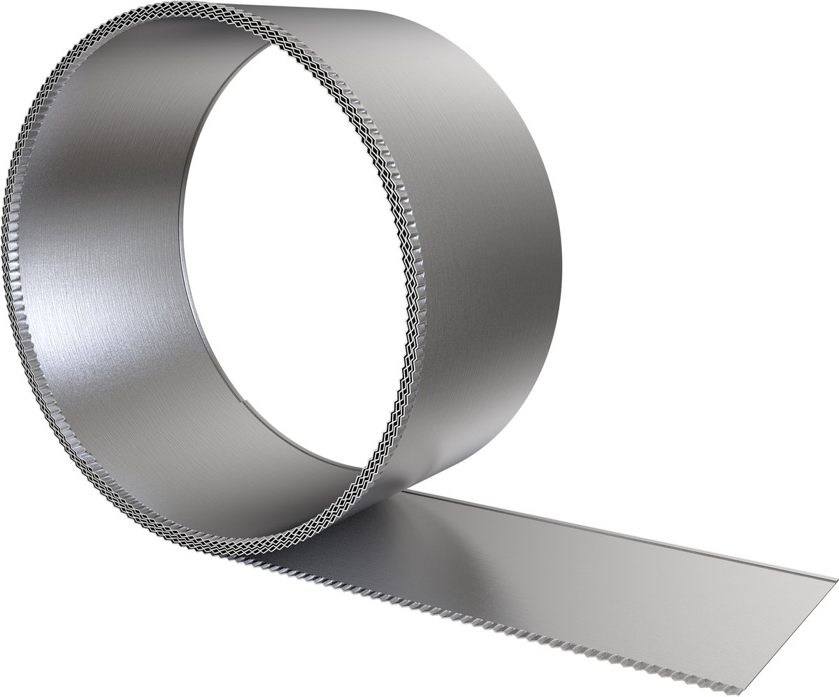 Aufun metalen borderrand – 5 meter – verzinkt – hoogte 15 cm – zilver – weerbestendig voor tuinafscheiding