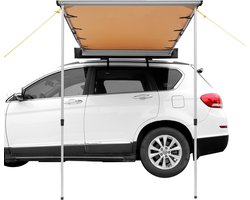 Intrekbare Zijluifel voor Auto, Polyester Materiaal, 2 x 2.5 m, UV50+, Waterdicht, Voor Kamperen & Picknicks, Beige