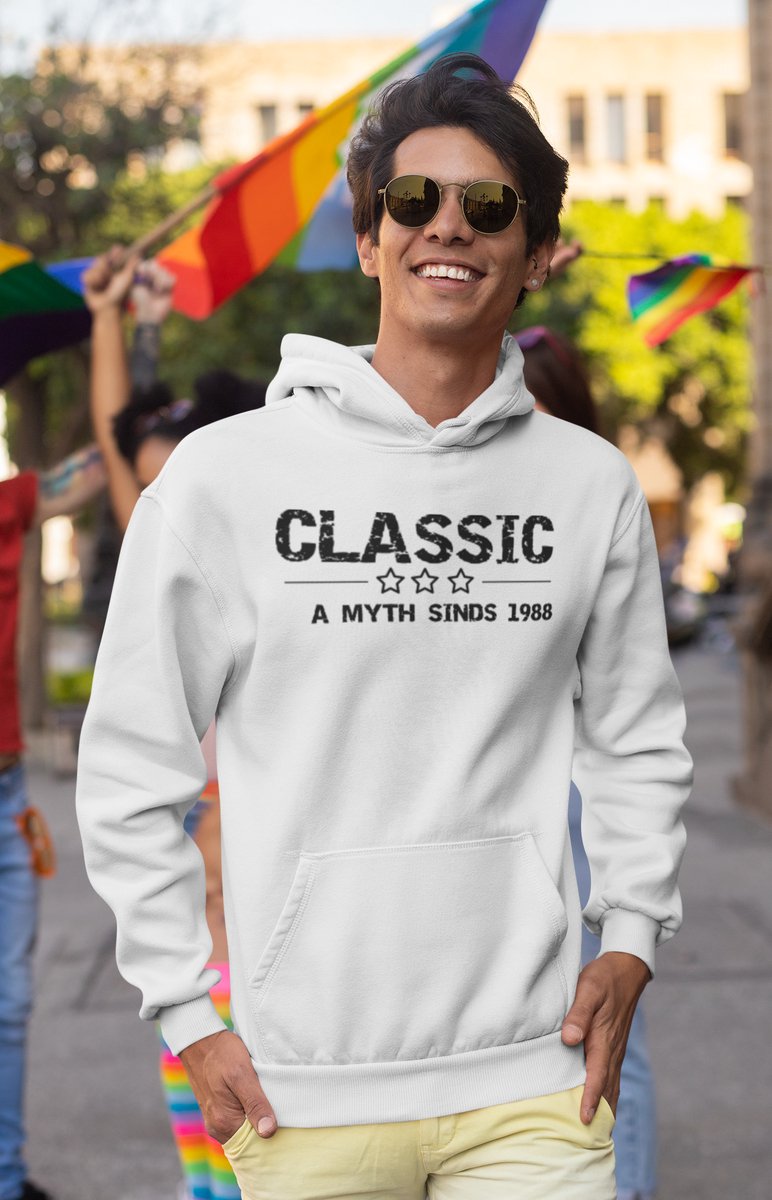 1988 Verjaardagscadeau heren Witte Hoodie heren met capuchon Classic Hoodies