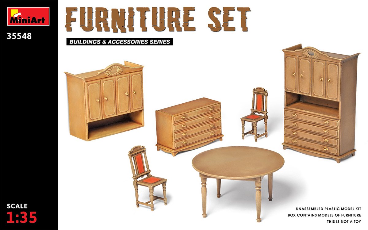 MiniArt Modelbouwpakket Militaire voertuigen - 35548 Furniture Set Plastic - 1:35 - Modelbouw