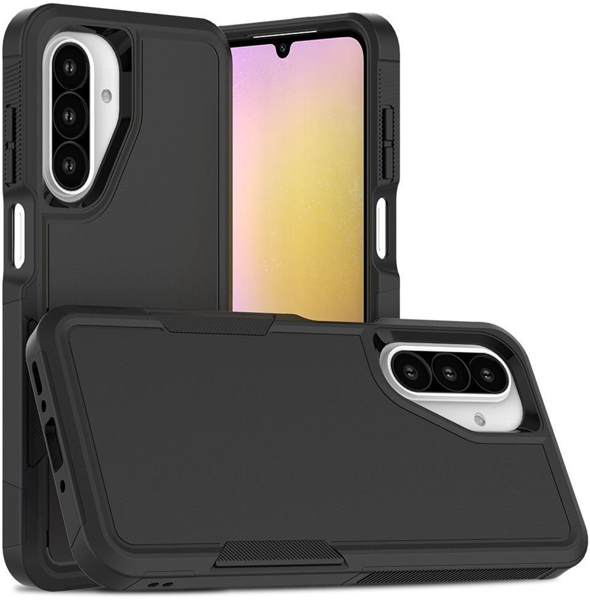 Mobigear Hoesje geschikt voor Samsung Galaxy A26 Telefoonhoesje Hardcase | Mobigear Heavy Armor Backcover Shockproof | Schokbestendig Galaxy A26 Telefoonhoesje | Anti Shock Proof - Zwart