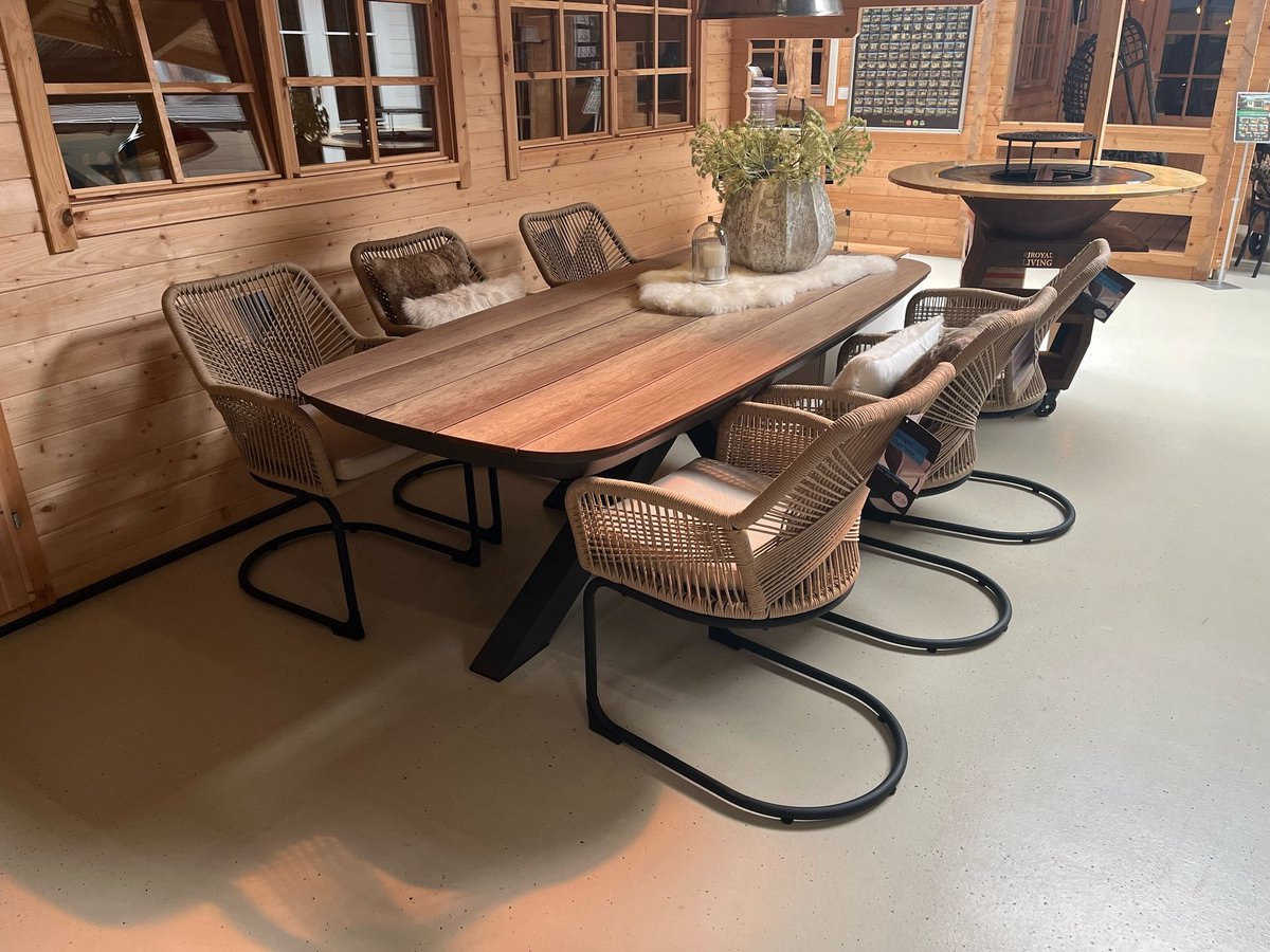 Tuinset Vivant - tafel en 6 swingstoelen