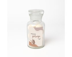 Apothekersfles - Bruisballen - Ontspanning - Getuige vragen - Wil jij mijn getuige zijn - Getuige vragen cadeau - Abstract boho design